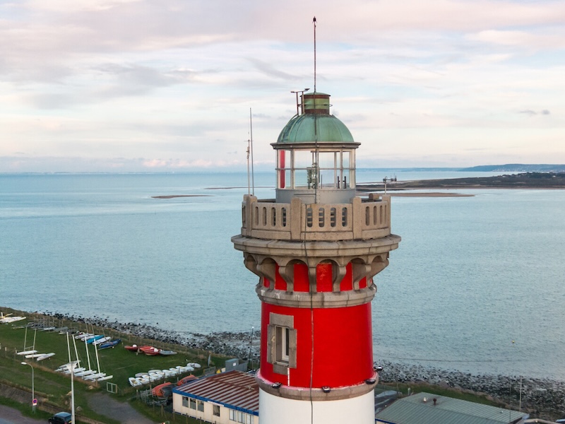 Aerial view of Ouistreham lighthouse