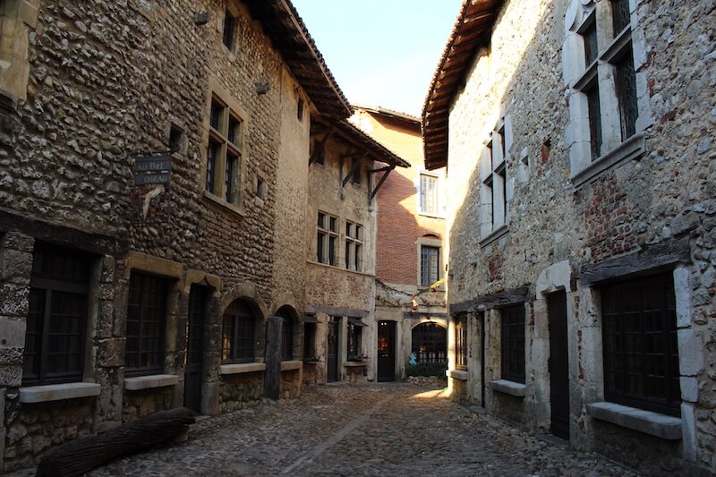 medieval street Perouges Ain France