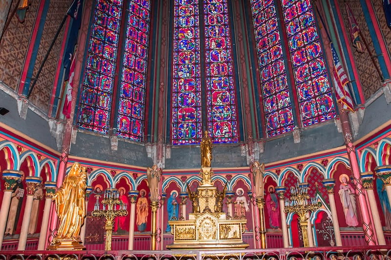 Colorful interior of Amiens Cathedral