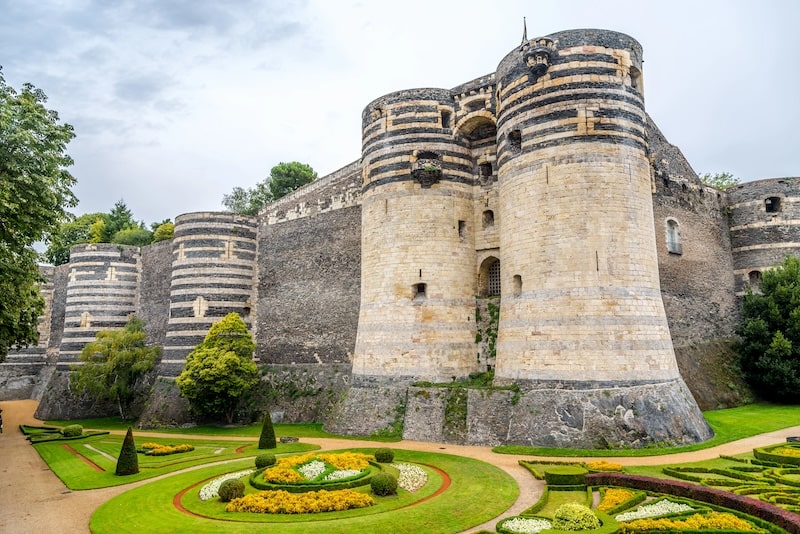 Exterior view of Angers Castle, in Loire Valley