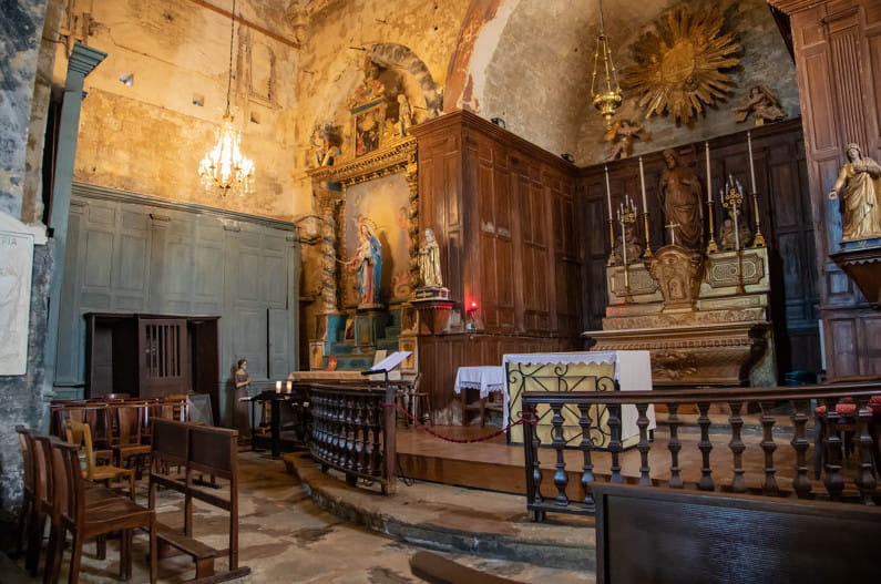Inside Church in Ansouis, one of the most attractive Provence villages