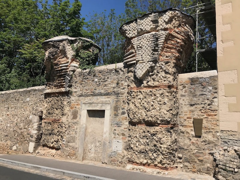 Aqueduc du Gier near Fourviere - remaining Roman ruins in Lyon France