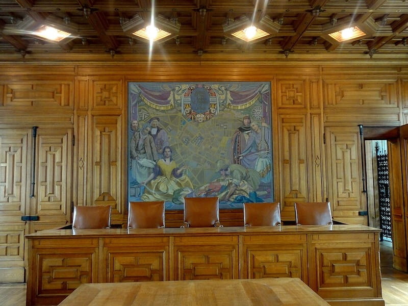Municipal council room in the town hall of Arras