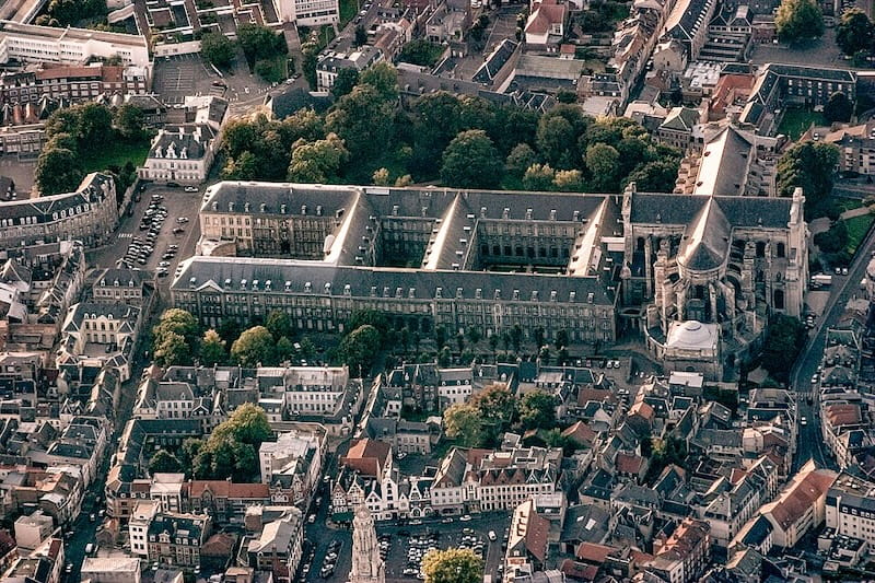 St Vaast abbey in Arras seen from above