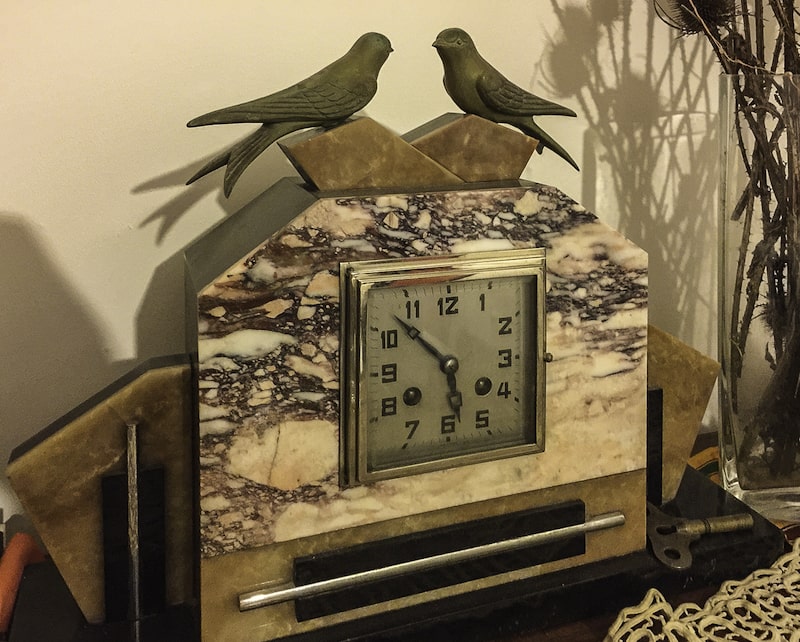 art deco clock from a brocante France