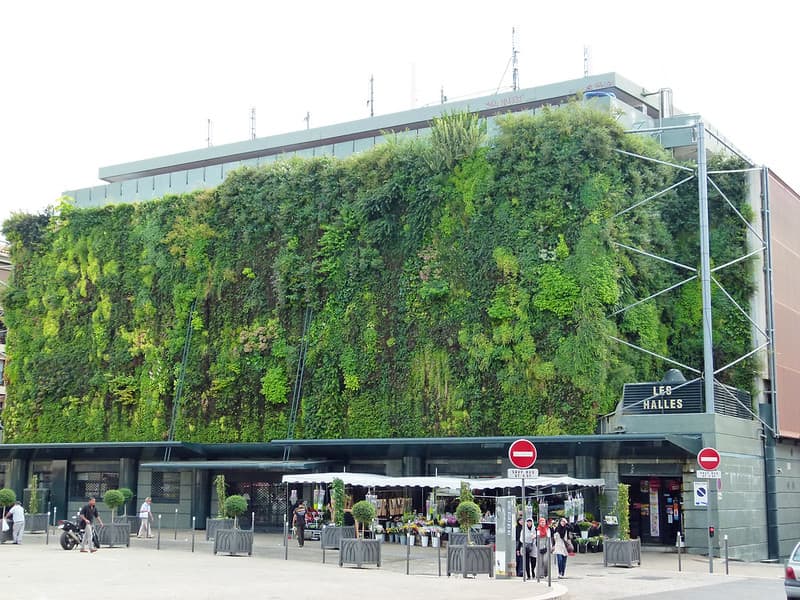 Avignon Les halles exterior - vertical garden Avignon Les halles exterior - vertical garden
