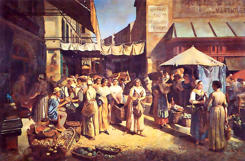 Avignon Place Pie old painting of where Les Halles now stands Avignon Place Pie old painting of where Les Halles now stands