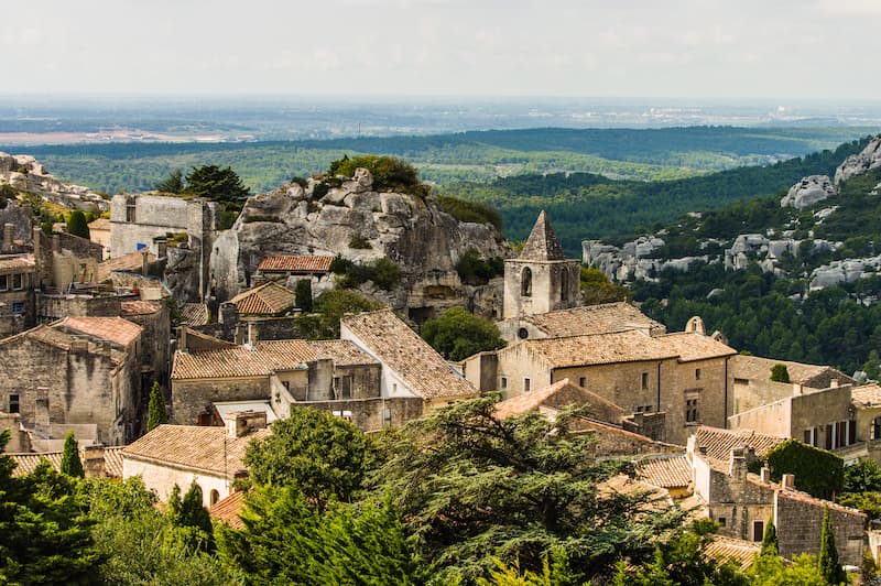 Les Baux de Provence seen from above, on most south of France road trips itineraries