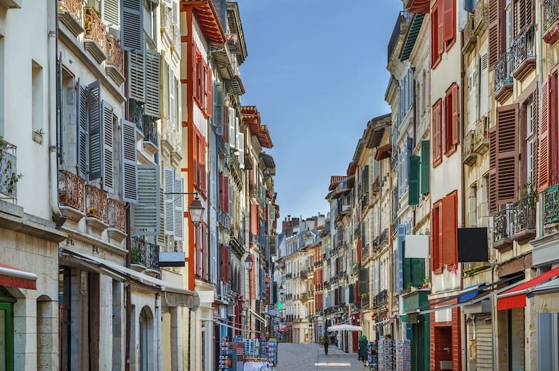 Streets of old Bayonne in the French Basque country
