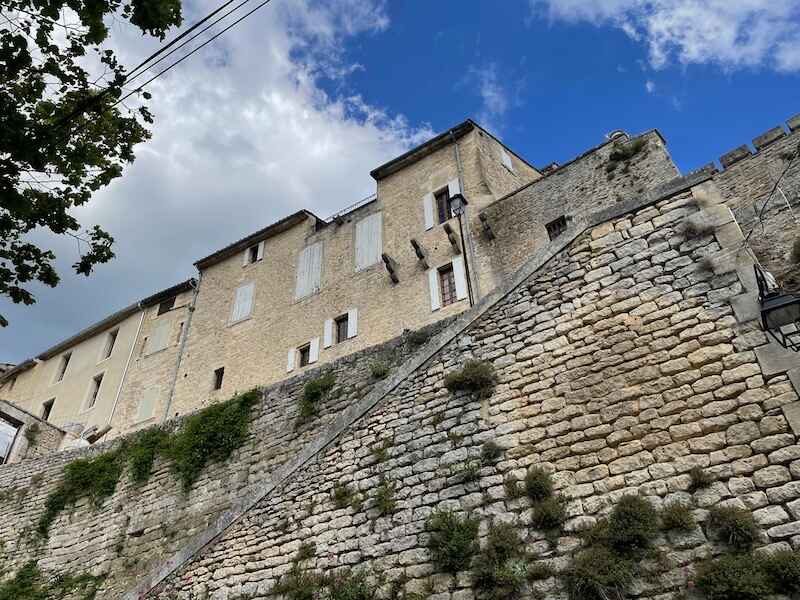 Luberon village of Bonnieux seen from below Luberon village of Bonnieux seen from below