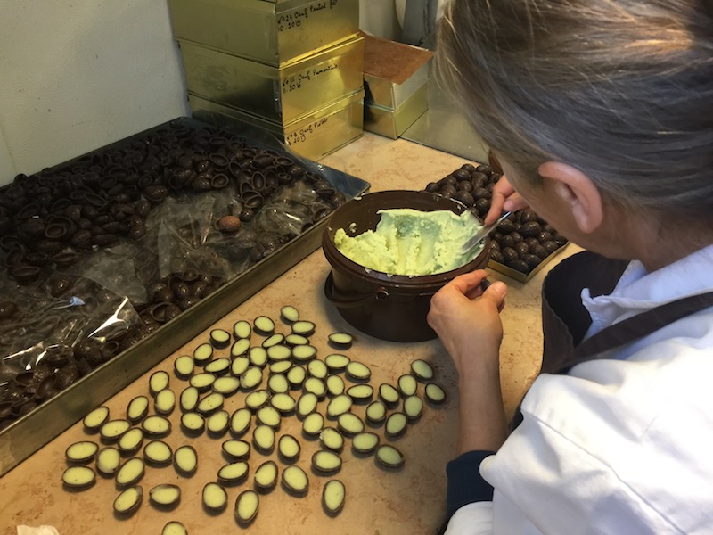 Chocolate making in Bordeaux shop