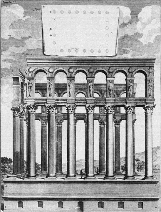 Piliers de Tutelle, old Roman ruins in Bordeaux, destroyed during the 17th century