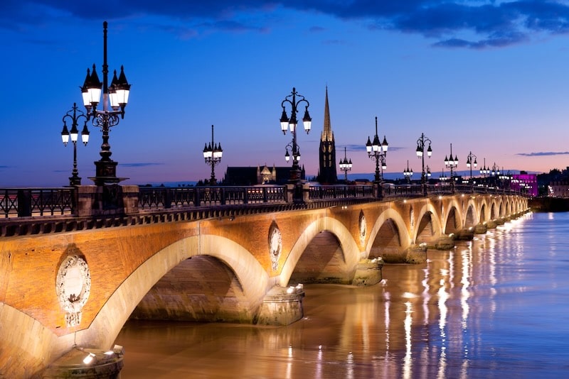 The Pont de Pierre - Bridge of Stone - in Bordeaux France
