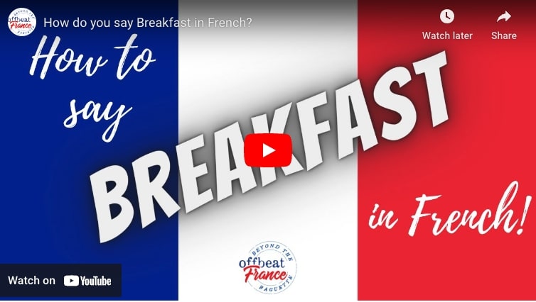 How to say breakfast in French video screenshot