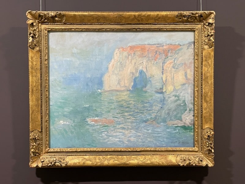 Etretat painting by Monet hanging in the Museum of Normandy in Caen Castle