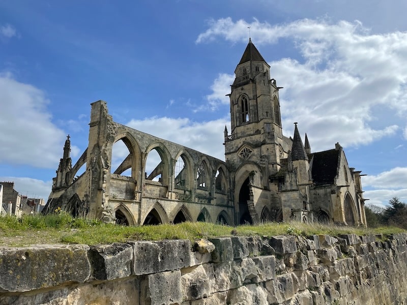 Bombed out church in Caen
