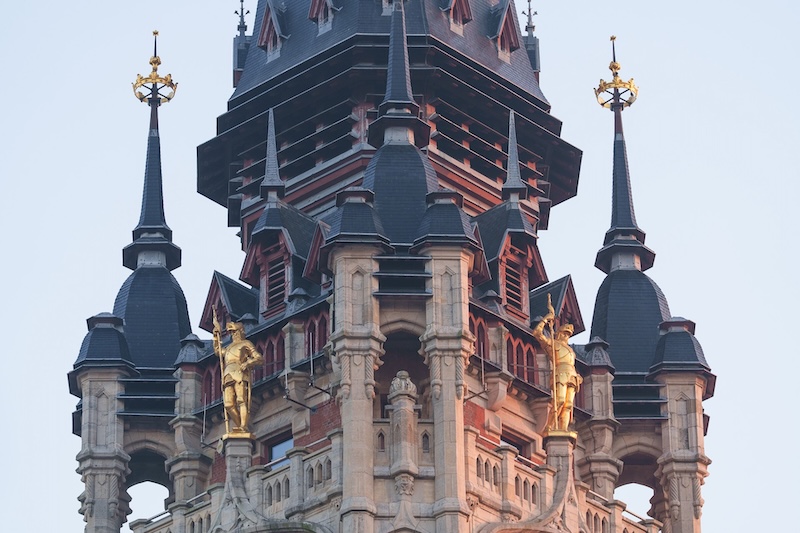 Closeup of Calais belfry