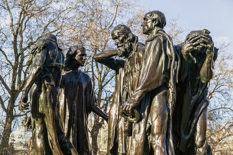 Burghers of Calais side view