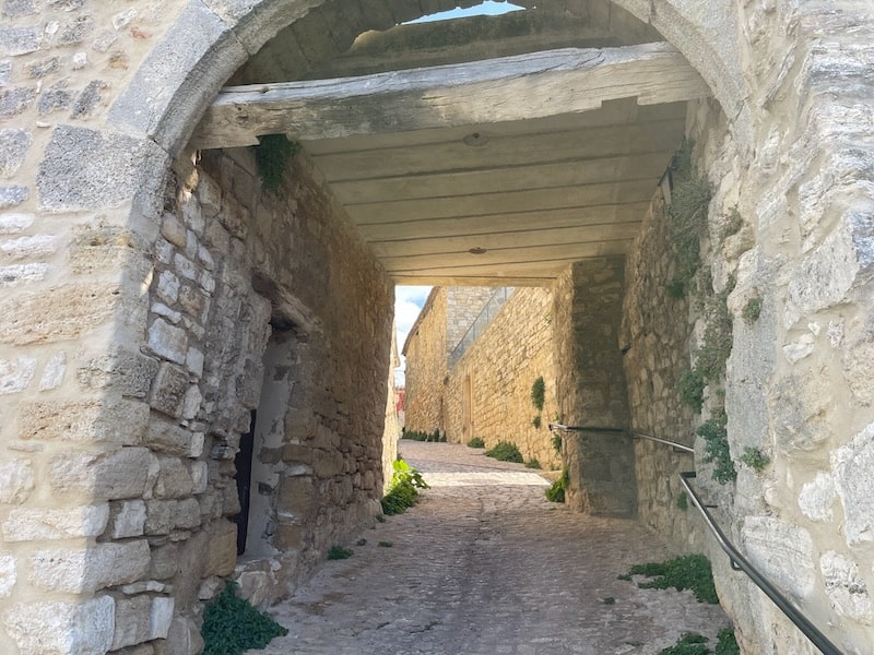 Cobblestone streets leading up to the chateau in Caseneuve, Luberon Cobblestone streets leading up to the chateau in Caseneuve, Luberon