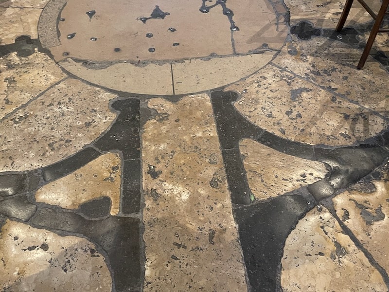 Close-up of the labyrinth at Chartres Cathedral