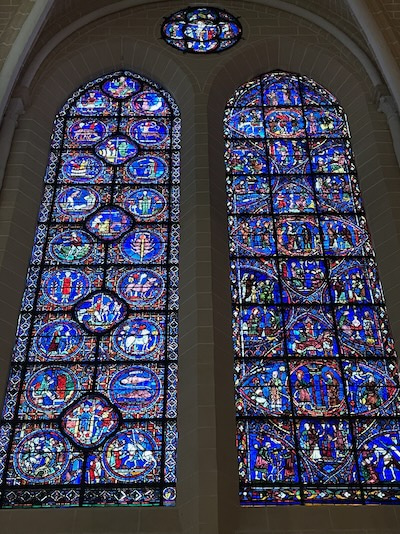 Stained glass windows at Chartres Cathedral