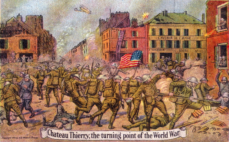 Postcard of the Battle of Chateau-Thierry