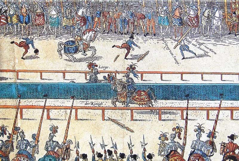 German anonymous engraving of the tournament that killed Henri II of France