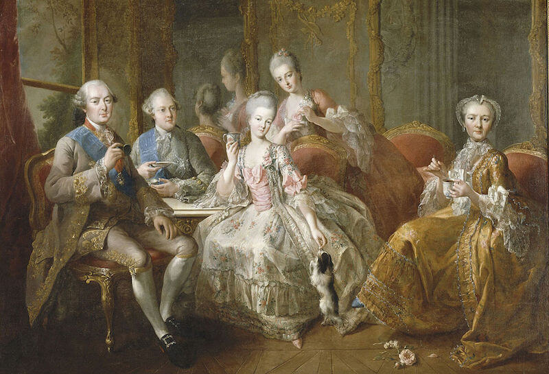 Painting showing drinking hot chocolate - Versailles court Painting showing drinking hot chocolate - Versailles court
