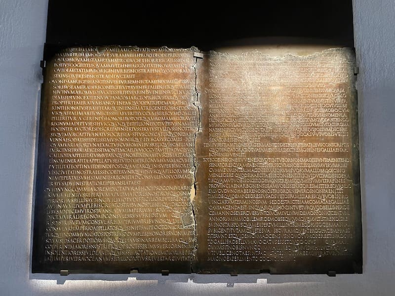 Claudian Tables at the roman museum lyon