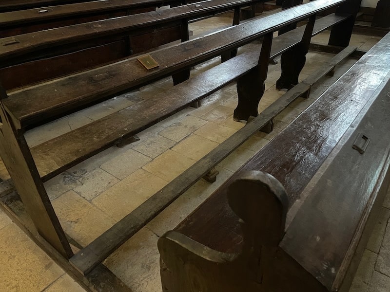 Church pew of De Gaulle family in Colombey