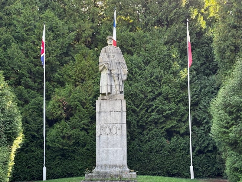 Statue of Marshal Foch at Compiegne Forest's Armistice Clearing