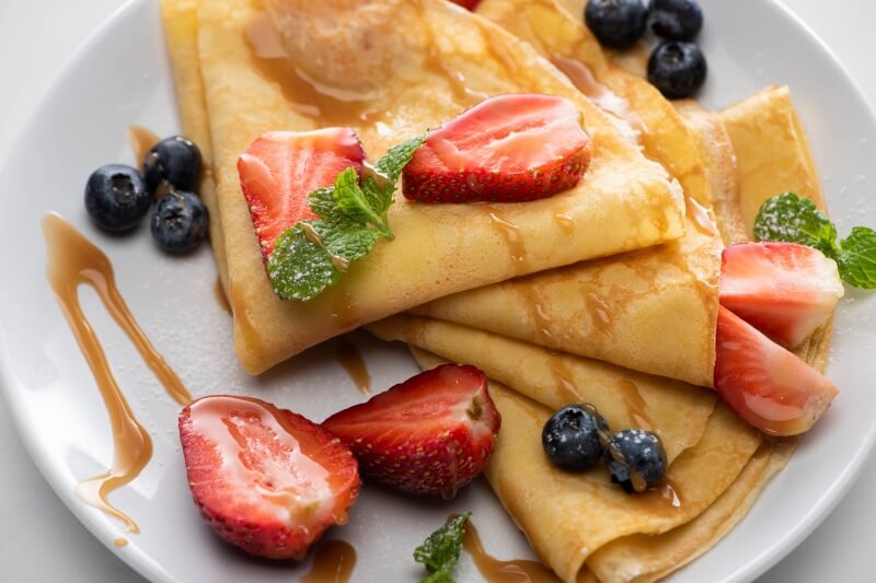 Crepes, the French equivalent of pancakes