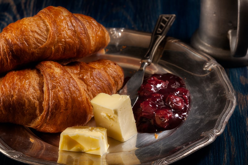 Croissant (with butter and jam) - often considered the national food of France