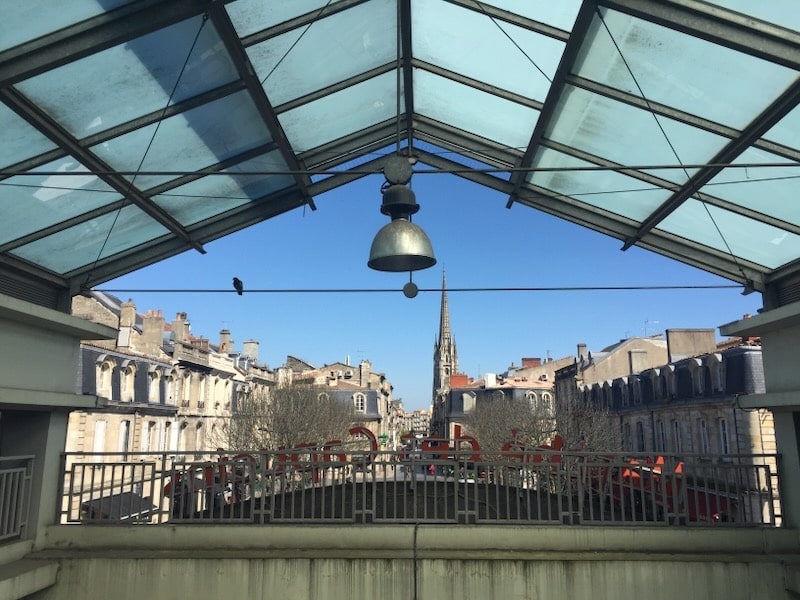 View from the Marché des Capucins in Bordeaux - day trips Bordeaux are popular and you can see these sights easily on foot or on public transportation