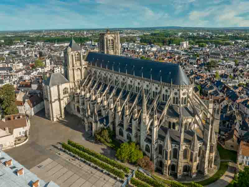 Bourges Cathedral seen from above