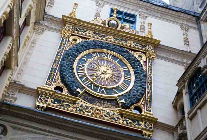 Gros Horloge clock in Rouen, one of the closest cities near Paris to visit