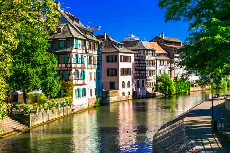 Canals along La Petite France in Strasbourg, France, an easy journey by train - Paris to Strasbourg day trip