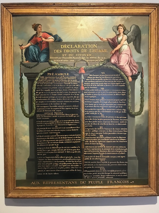 French Declaration of Human Rights and the Citizen, at the Carnavalet Museum in Paris