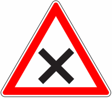 Yield at the crossroads sign