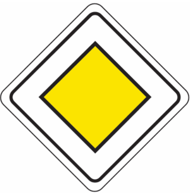 Priority sign on French roads