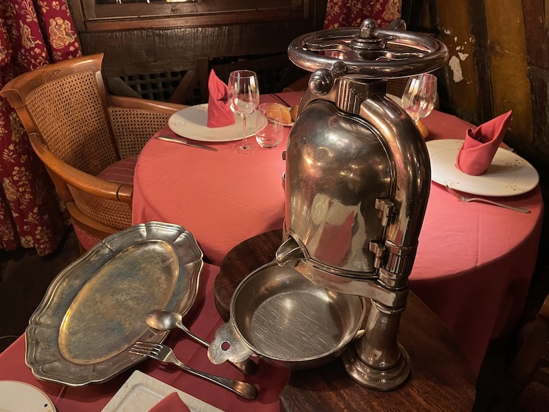 Press used to make the famous Canard a la Rouennaise in Rouen, France