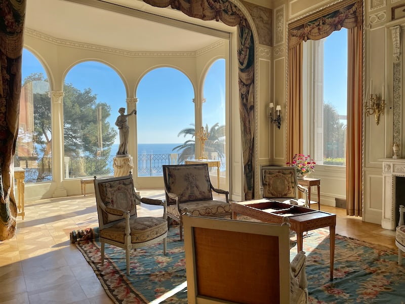 View of the sea from the inside of the Villa Ephrussi
