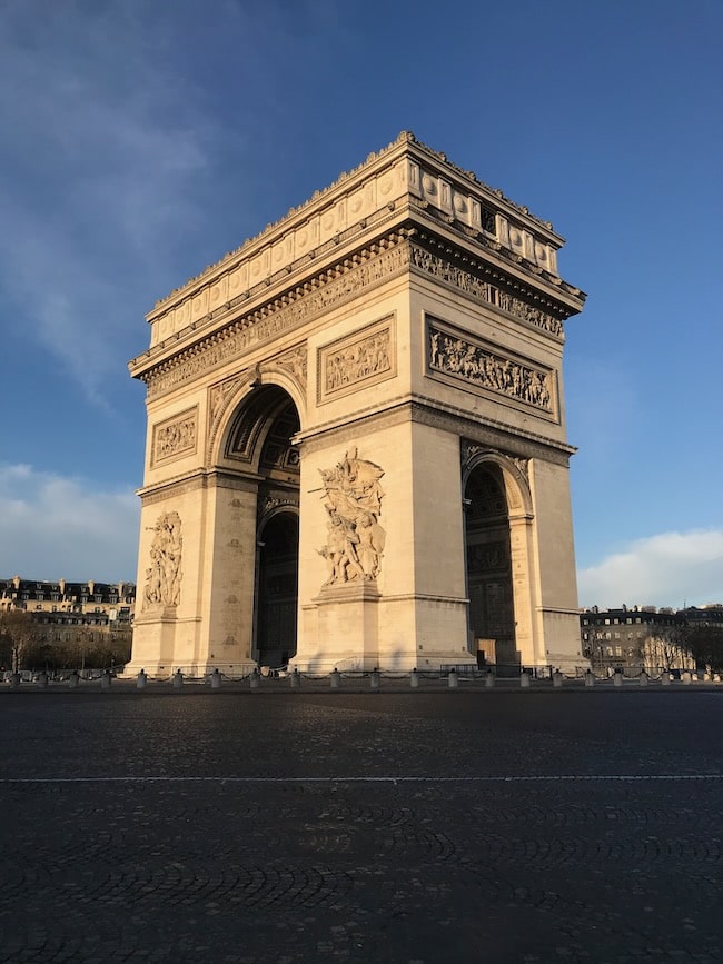 Arc de Triomphe on the most famous roundabout in Paris