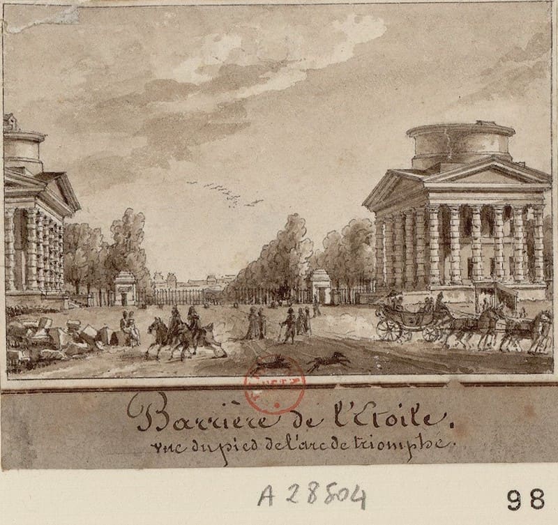 Place de l'Etoile before the Arc de Triomphe was built
