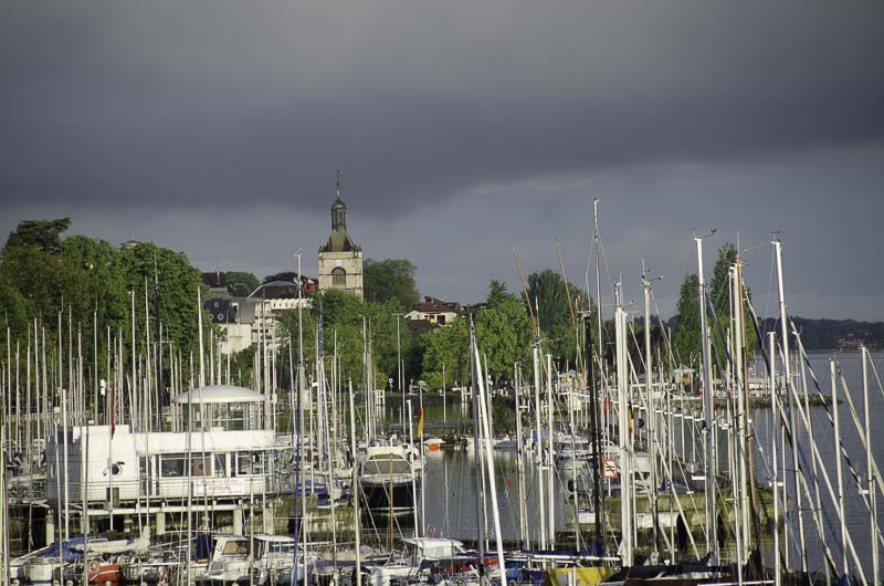 Evian port filled with sailboats