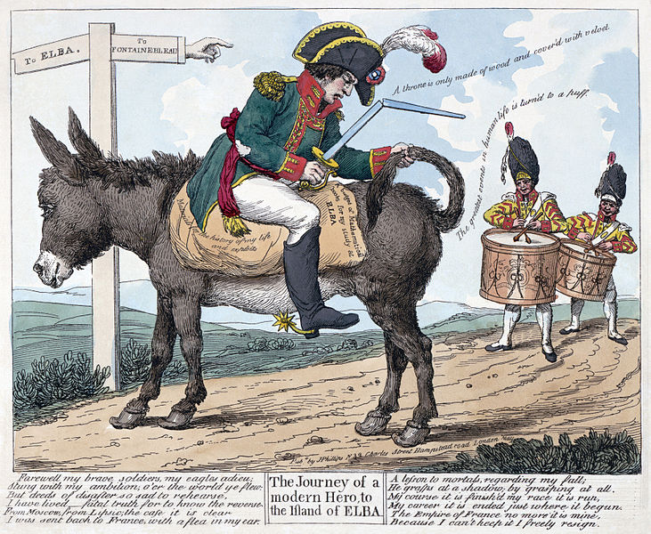 Napoleon exile to Elba - satire