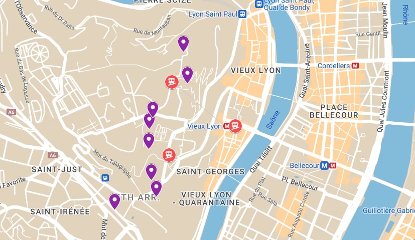 Fourviere map Fourviere map