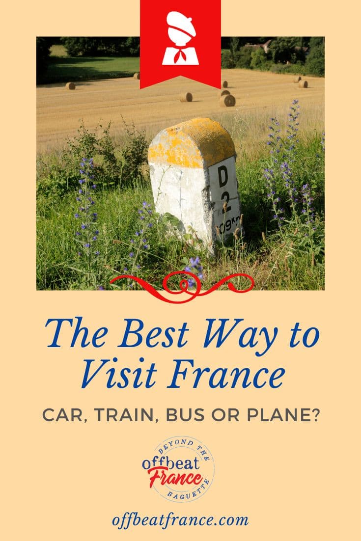 Best way for France travel - pin with road marker Best way for France travel - pin with road marker