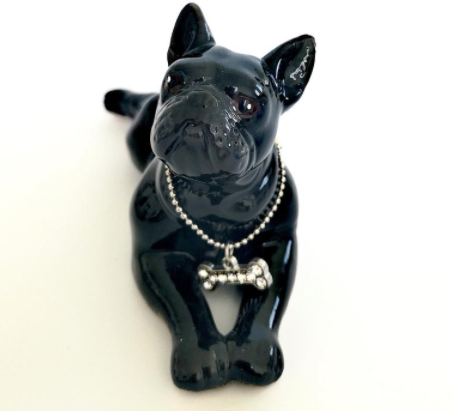 ceramic French bulldog in black