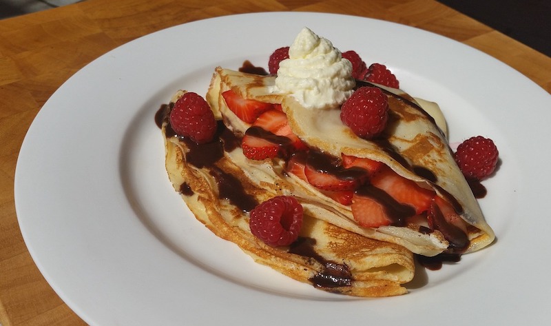 A plate of crêpes, often eaten on Candlemas - one of the many French holiday traditions